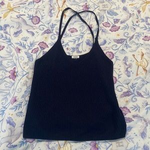 Great condition, GARAGE, Kris Kross straps, navy blue blouse